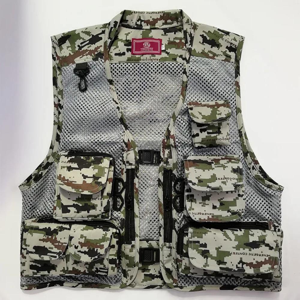 BEPAN Outdoor Leisure Sports Fishing Vest Mesh Breathable Vest Outdoor Mountaineering Multi Pocket Vest