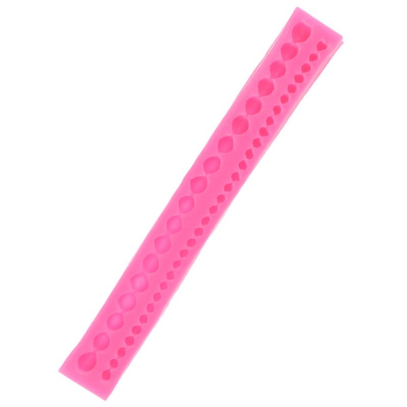 Kulekjede Silikon Fondantform Perle Kake Sukkerpasta Sjokolade Leire Kant