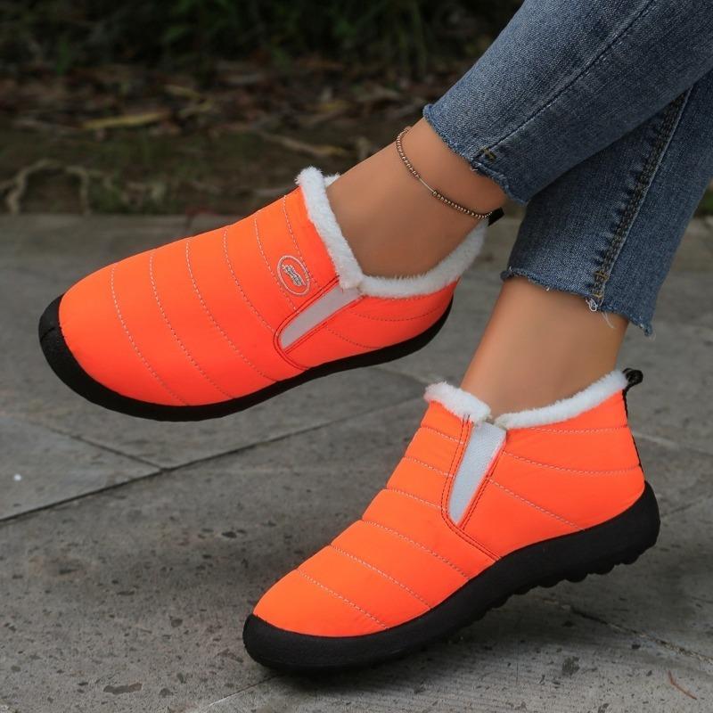Women’s Large-Size Fleece-Lined Cotton Snow Boots, Warm Thickened Casual Shoes