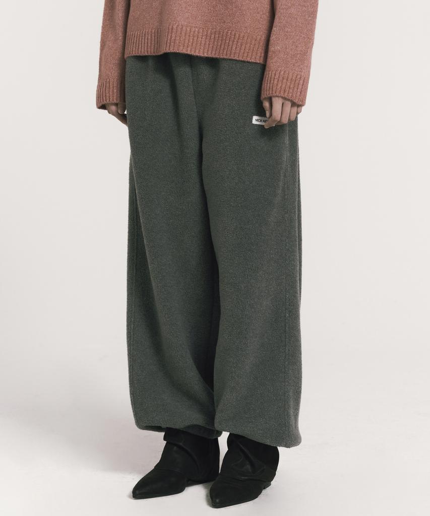 Nigaennikol Soft Fleece Banded Jogger Pants_Charcoal