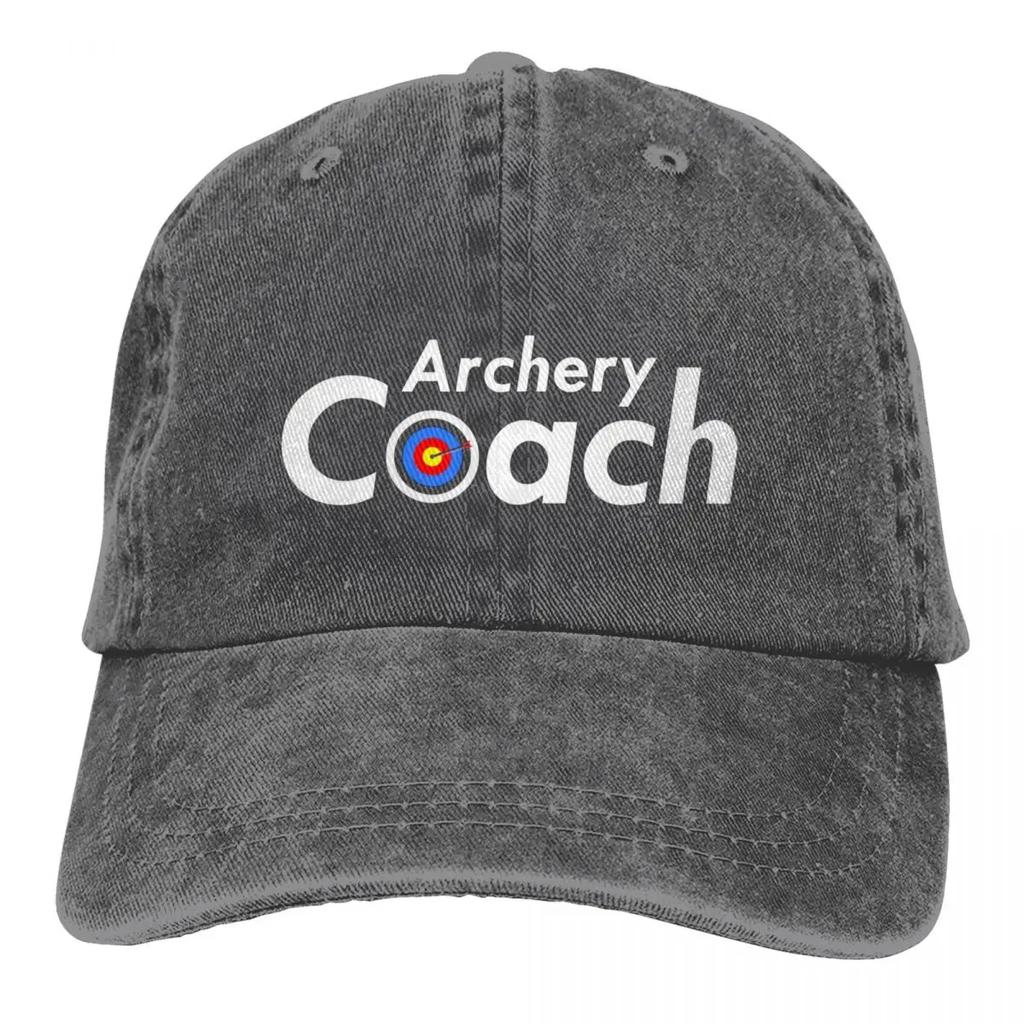 Vintage Archery Bow And Arrow Hunter Hunting Baseball Cap for Men Women Distressed Denim Headwear Adjustable