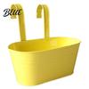 Metal Flower Pots with Hooks Hanging Planter Pot Drainage Holes Detachable Hooks Balcony Railing Planter Boxes Plant for Garden Fence Indoor