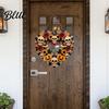 Halloween Wall Decor Flower Skull Pumpkin Wreath Door Decorations Heart Shape Welcome Hanging Sign Happy Front Reusable Decoration Hanger