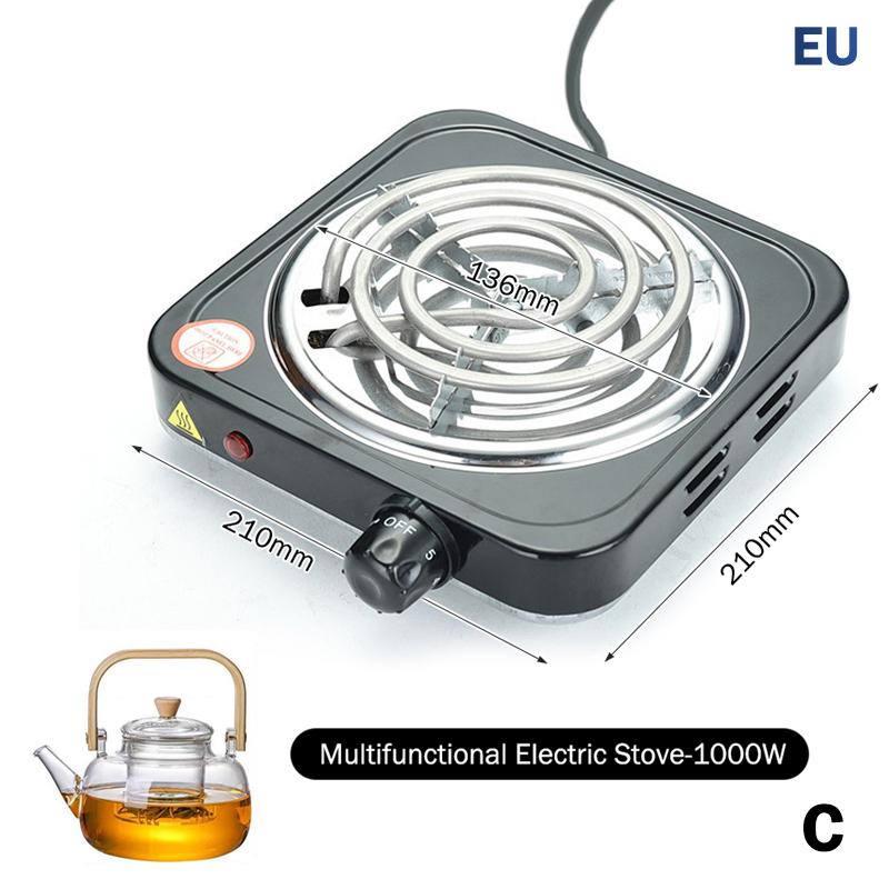 Portable Cooktop 500/1000W Electric Stove Top Burner Countertop 5 Firepower Levels Multifunction Stove For Tea Coffee Maker C 1000W чёрный