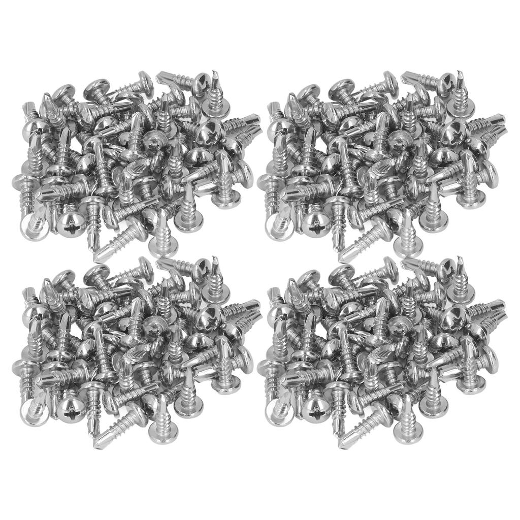 200 Pcs Round Head Self Drilling Screw 304 Stainless Steel 4.8x16mm Drill Screws for DIY Crafts
