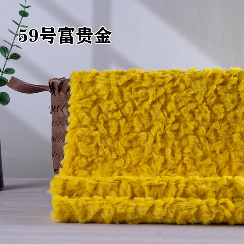 Thickened Rabbit Fur Brushed Cotton Doll DIY Fabric Rose Patterned Fur Collar Clothing Material Home Decor Sponge Pad Fabric