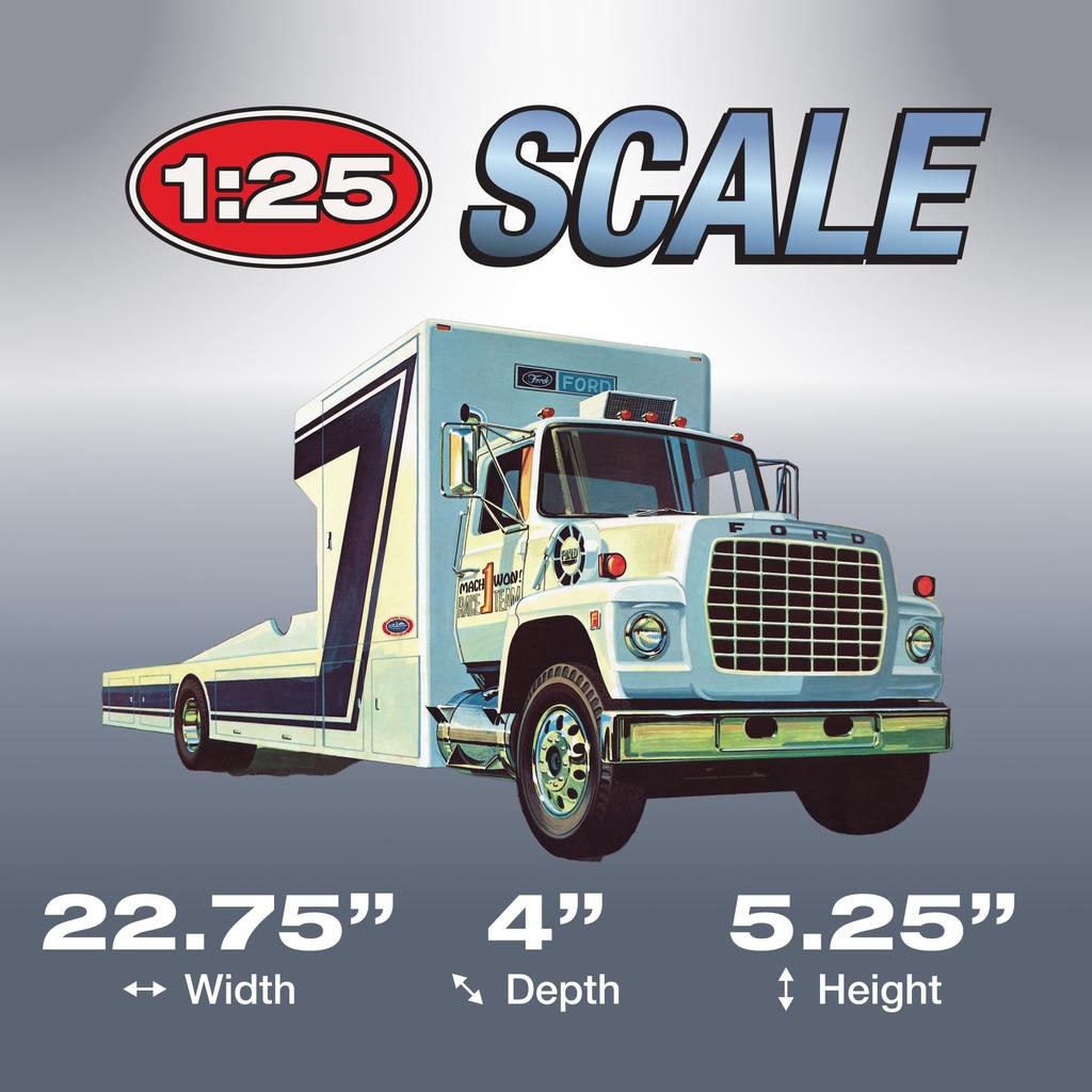 AMT Ford LN8000 Race Car Transporter Plastic Model AMT1316 1/25