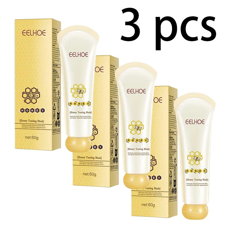 EELHOE Honig Peel-Off Maske Verfeinert Poren und Hellt Fahlen Hautton auf Sanfte Mitesserentfernung Applikatormaske