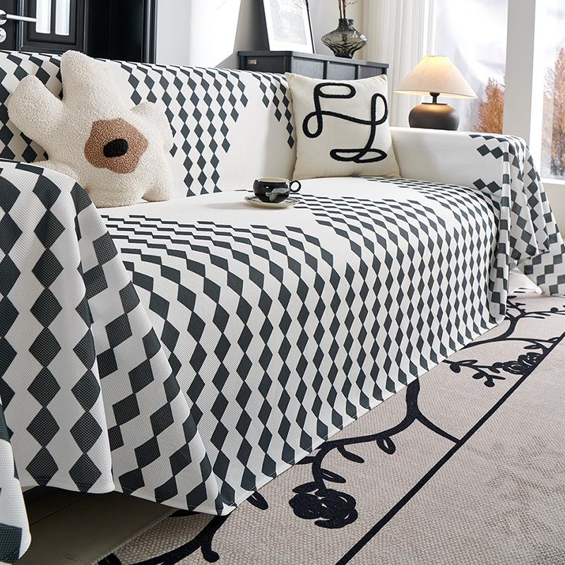 Summer Ice Slicky Fiber Sofa Cover, Pet Friendly, Suitable for Single Chair, Double Sofa, Three-Seater Sofa, Four-Seater Sofa, Combination Sofa