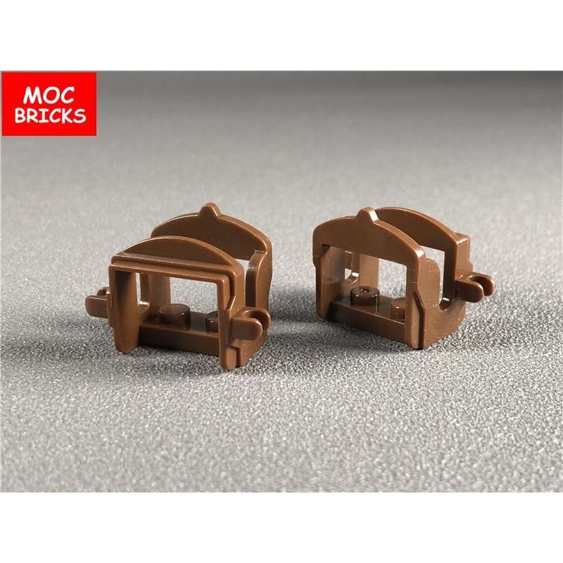 10pcs/lot MOC Bricks DIY Brown Horse Saddle with Two Clips fit with 4491b Building Blocks Toys for children Dolls Xmas Gifts