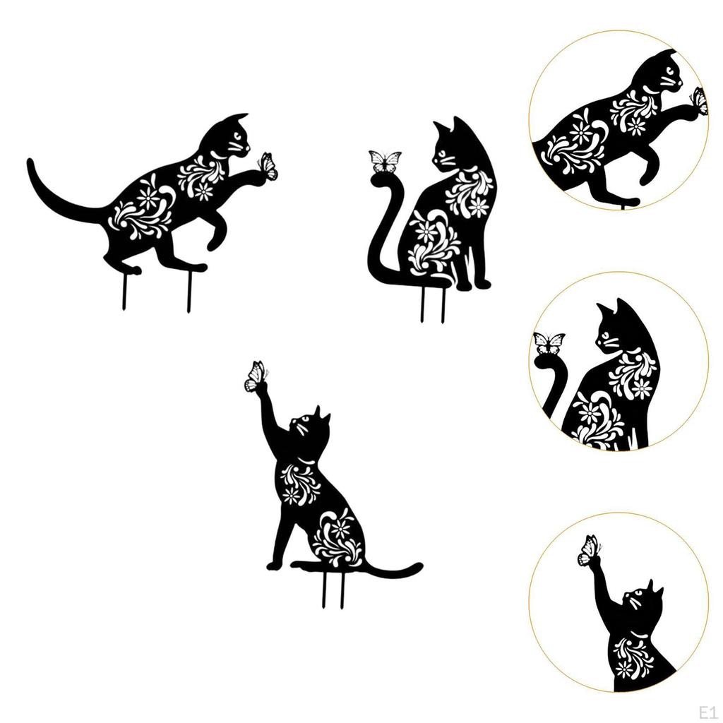 3 Pieces Animal Shape Garden Stakes Cute Lawn Ornaments for Patio Yard