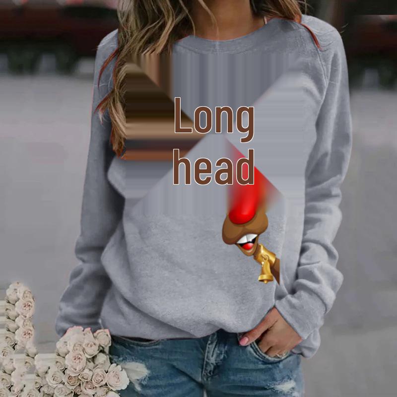 

Женская толстовка с длинным рукавом, рождественская, с круглым вырезом, флисовая XXXL