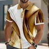 Men's Fashion Button Polo Shirt Abstract Summer Short Sleeve Casual Polo