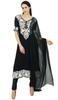 Atasi Womens Straight Black With Dupatta Readymade Salwaar Kameez Suit Set