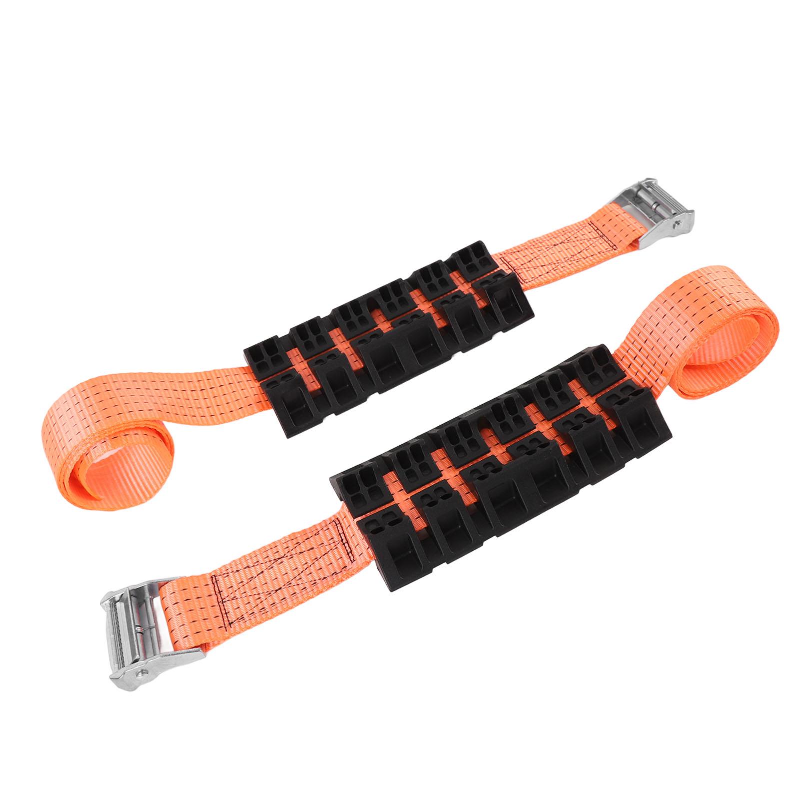 2PCS Tire Traction Straps Strong Grip Get Unstuck From Snow Mud Anti Skid Emergency Tire Straps with Gloves for Truck