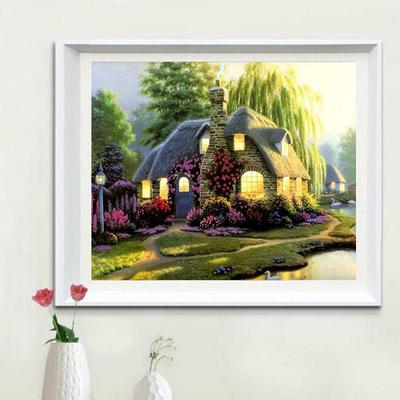 5D Diamante Bordado Casa Villa Cenário Hovel Casa Europeia Pintura Diamante Ponto Cruz Decoração