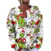 Women's Fashion Christmas Printed Long Sleeve Knitted Cardigan Button Down Jacket