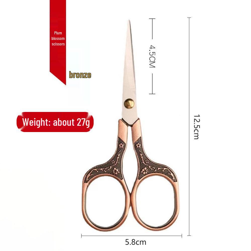 Retro Plum Blossom Embroidery Scissors – Alloy Stainless Steel for Cross Stitch and Handmade Crafts