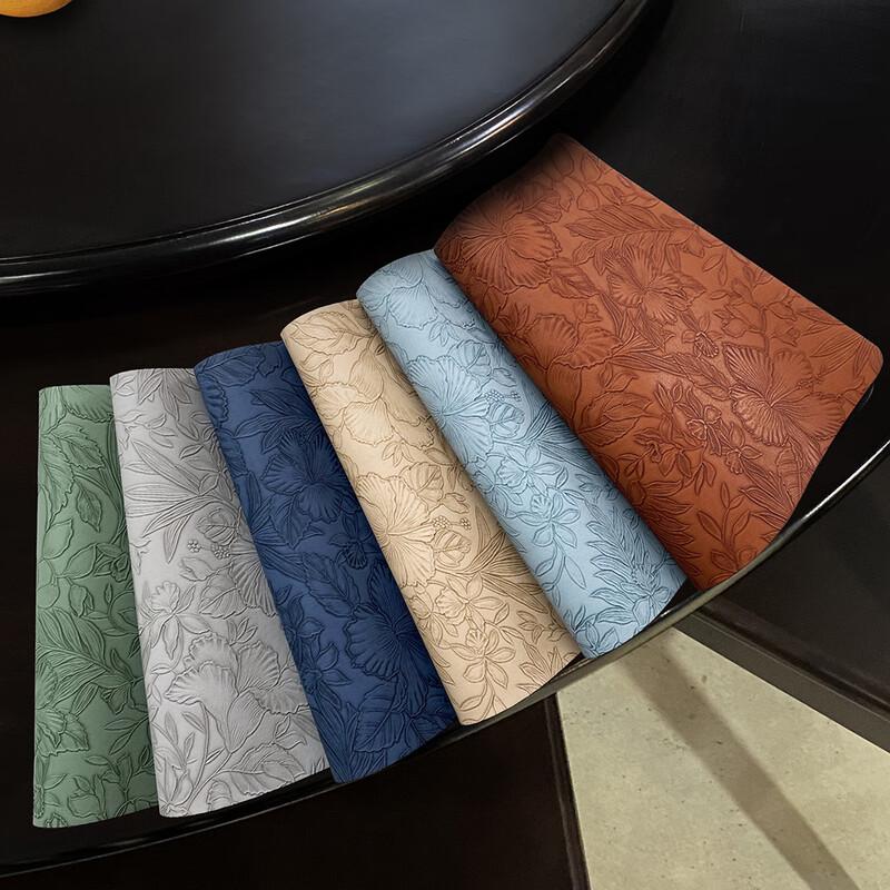 JingQingFu Chinese Style Leather Fan Placemat