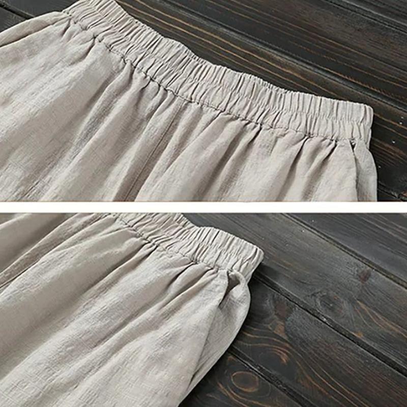 Cotton Linen Casual Pants Women's Spring Summer Thin Loose Slimming Harem Pants Versatile High Waist Plus Size Nine-Tenths Carrot Pants