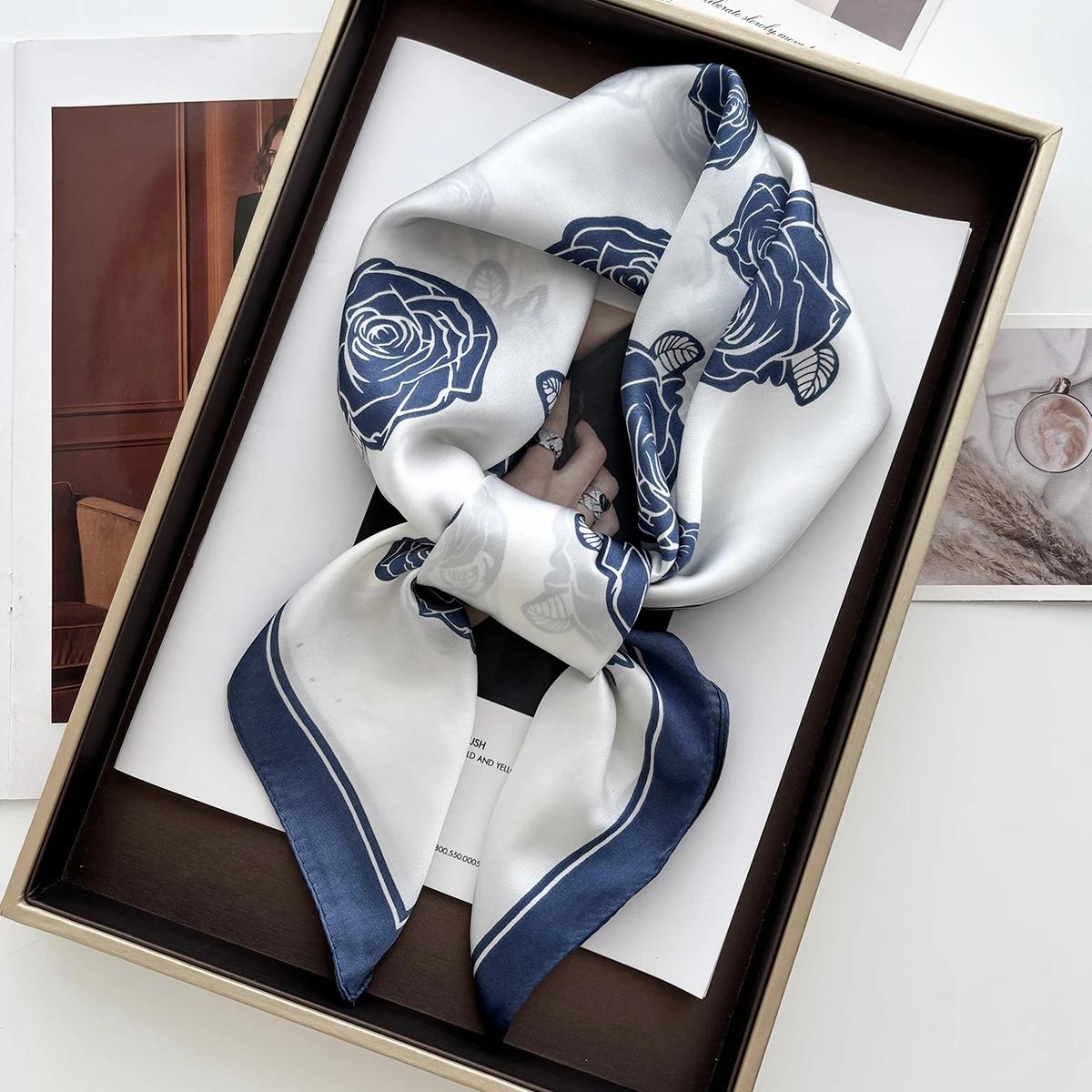 

Роскошный платок с принтом пейсли, квадратный шарф для женщин, мягкий атласный шейный платок, женские повязки для волос, повязка на голову, бандана 70x70CM