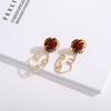 Japanese-Korean Style Leaf Alloy Women's Stud Earrings - Versatile & Trendy Street Fashion Ear Danglers