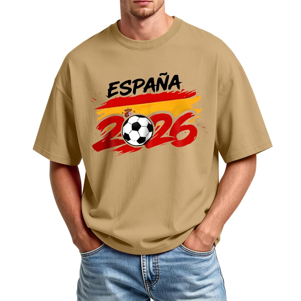 Men's Printed Round Neck T-Shirt Casual Sports Short-Sleeve Top