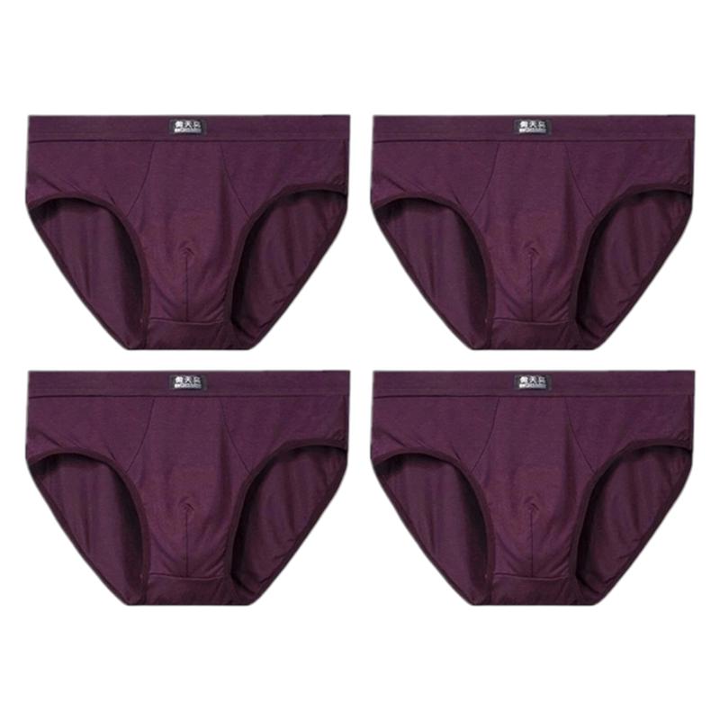 4 PCS Men's Briefs Mid‑Waist Soft Breathable Underwear Comfortable Male Underpants L XL XXL 3XL 4XL 5XL