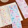 25 Sheets Sticker Book Colorful World Series Ins Style Basic Pattern DIY Memo Key Marking Stickers, Copperplate Paper+PET