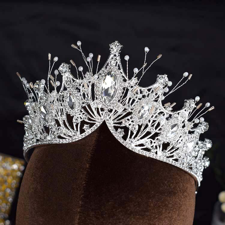 Crystal Bridal Crown Rhinestone Marquise Handmade Wedding Accessories
