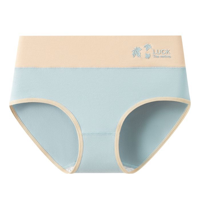 

Women s Spring and Autumn Color Contrast Pure Cotton High Waist Graphene Bottom Briefs L синій
