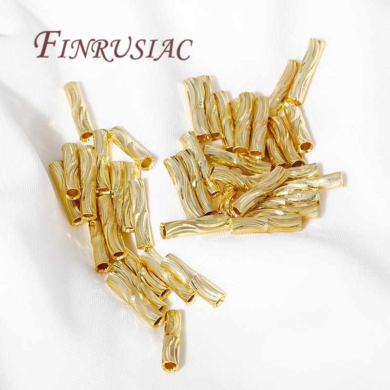 2mmX8mm Tube Beads For Jewelry Making 18K Gold Plated Beads Separators For Bracelets Accessories,Spacer Bead DIY Findings