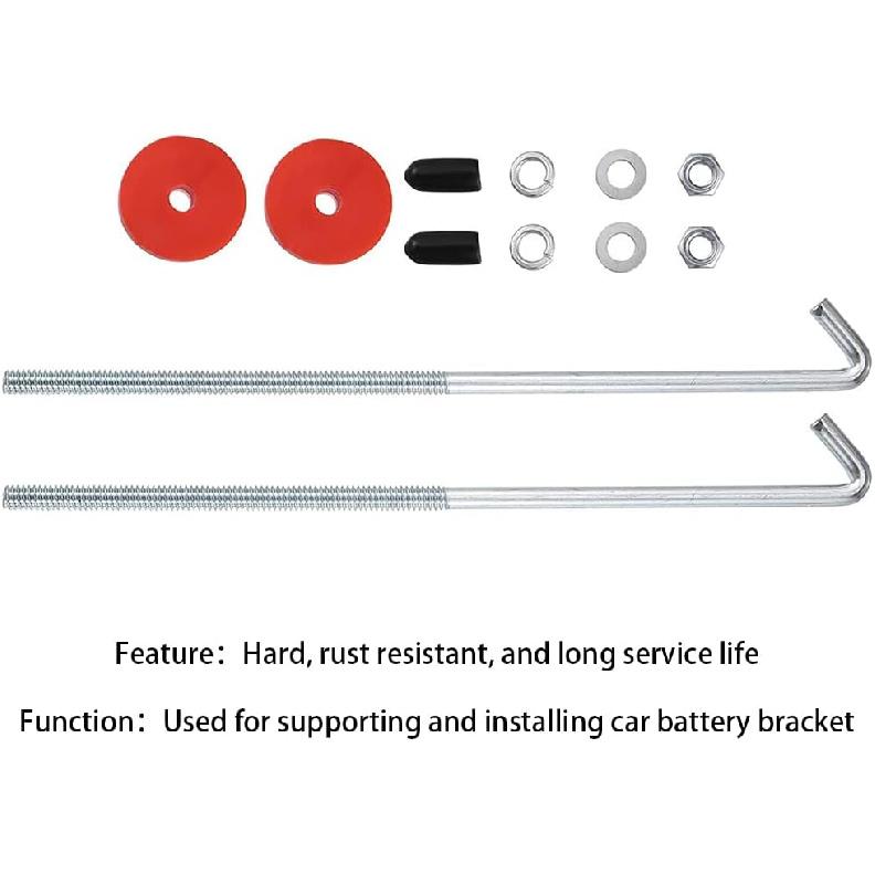 Car Battery Hold Down J Bolts,18-8(304) Stainless Steel Battery Hold Down Bracket J Hooks,Universal Battery Hold Down Kit For Firmly Support Car