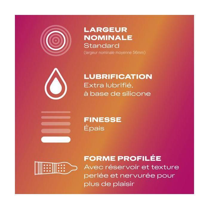 Durex Préservatifs Pleasure Me - 20 Préservatifs Perlés et Nervurés
