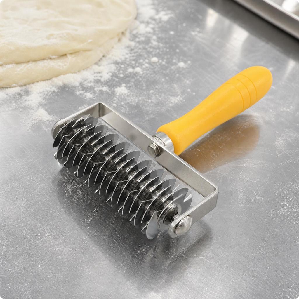 Rotating Pastry Tool with Rubber Handle Versatile Handheld Roller