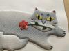 My Beloved Cat Chirimen Craft Fluffy Cat with a Single Flower Kit