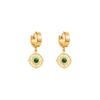 Women Simple Devil's Eye Drop Earrings Stainless Titanium Steel Crystal Pendant Earrings Geometric Ear Ornaments