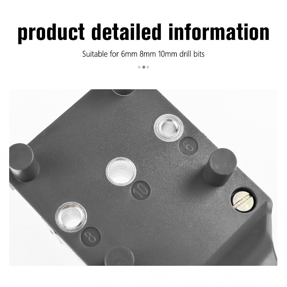 Quick Wood Doweling Jig Plastic ABS Handheld Pocket Hole Jig System 6/8/10mm Drill Bit Hole Puncher For Carpentry Dowel Joints