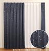 Univer Blackout Drape 100cm Wide x 200cm Set of 2 Curtains, Kiroro, Navy, Long,