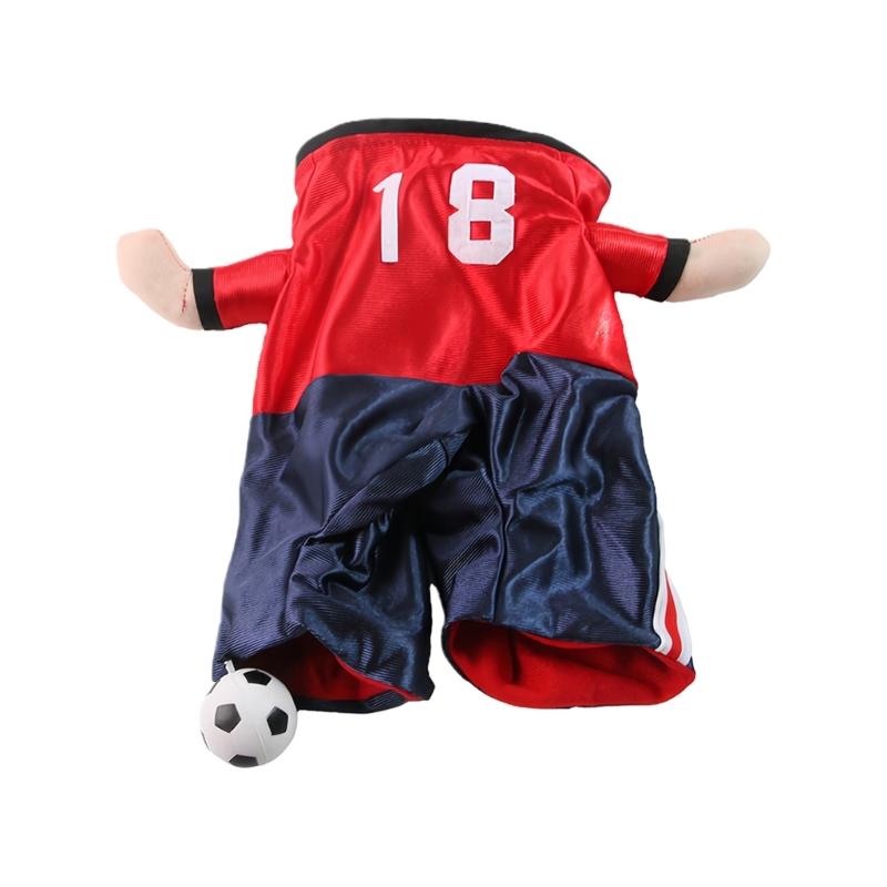 

Funny Sports Player Footie Costume for Dog Pet Holiday Accessories Halloween Suitable for Cats and Dogs S красный