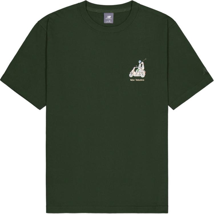 New Balance T Shirt Unisex Dark Khaki Green NEE26171 M