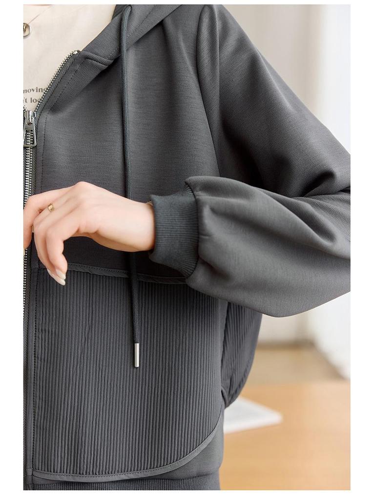 Spring 2025 Women's Casual Loose-Fit Hoodie Jacket - Trendy Age-Reducing Niche Design