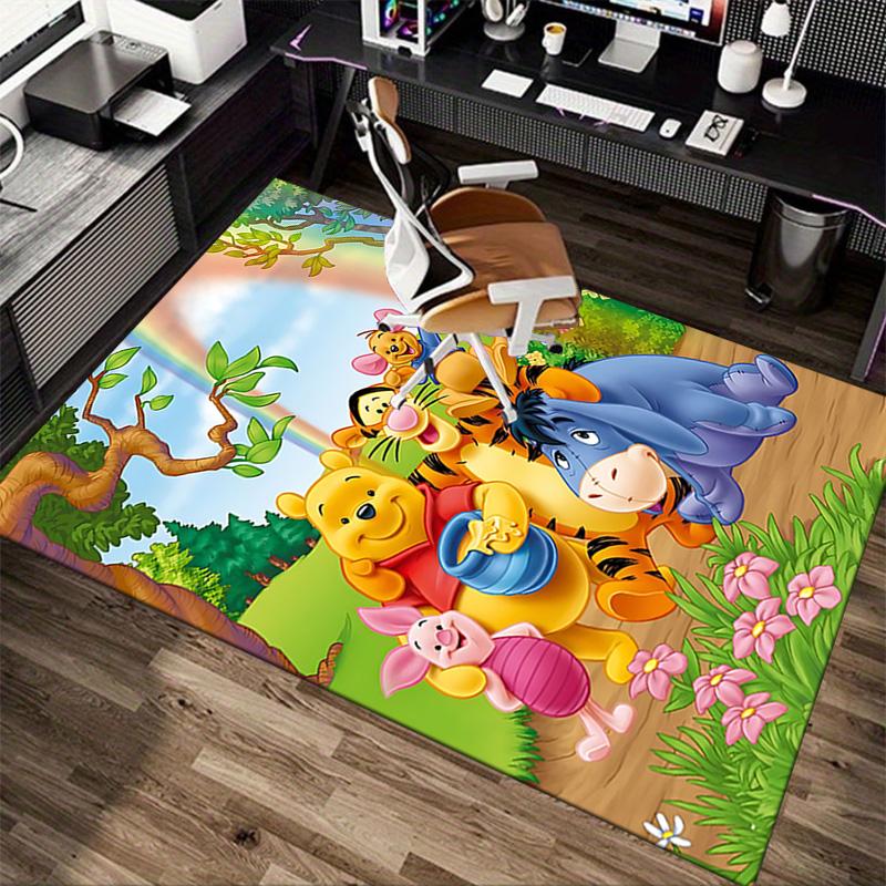 Winnie Pooh Friends Carpet For Playroom Bedroom Living Room Sofa Home Decorkids Game Area Rug Nonslip Floor Mat