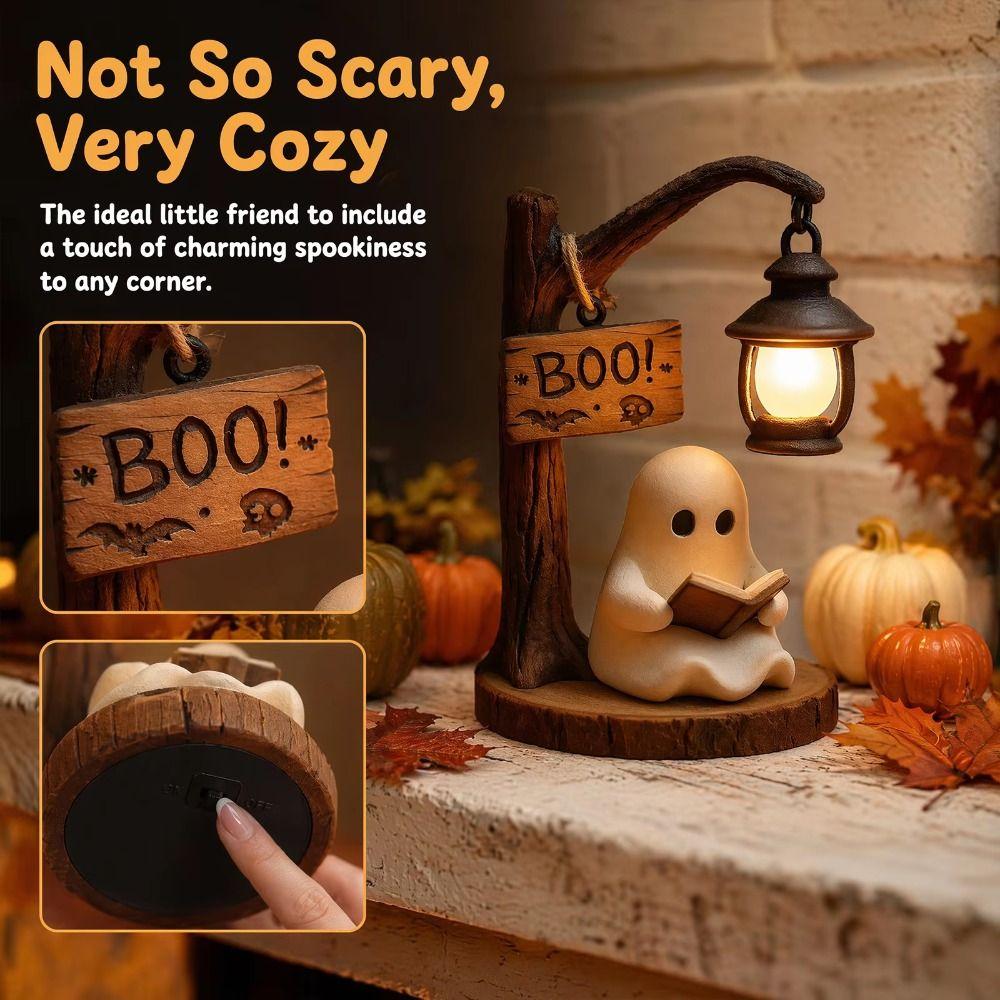 Warm Soft Light Desktop Lamp Wizard Silhouette Decorative Ornament Halloween Decor Indoor Space