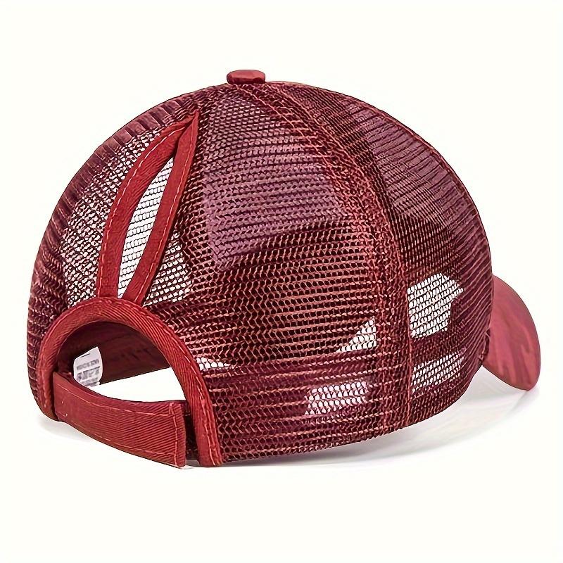 Summer Quick Dry Cap Women Fashion Solid Color Thin Mesh Breathable Sunscreen Baseball Cap Sports Cross Ponytail Cap