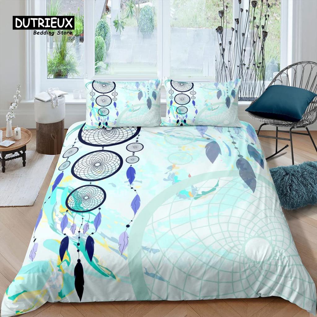 Dreamcatcher Duvet Cover Boho Dream Catcher Comforter Cover Microfiber Indian Native Tribal Elements Bedding Set King Queen Size