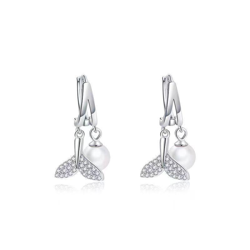 Korean Style S925 Silver Pearl Stud Earrings for Women - Simple, Elegant, and High-End