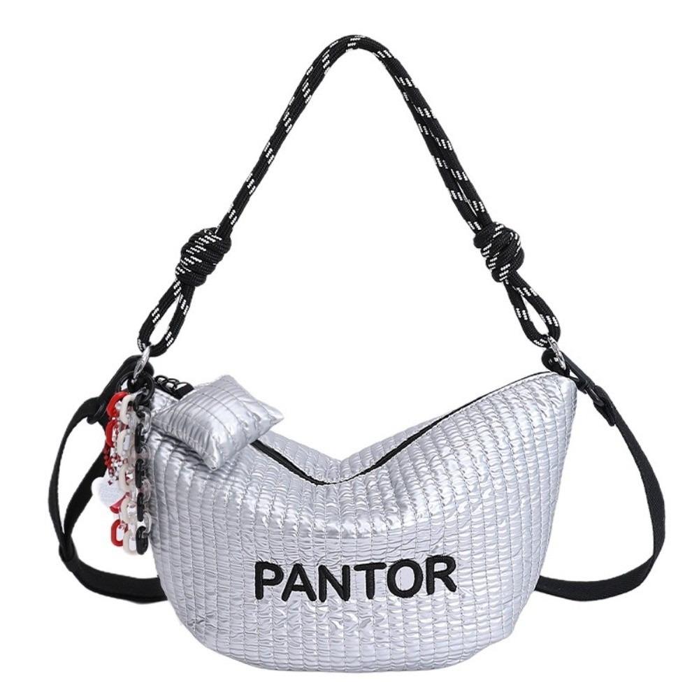 

Versatile Letter Shoulder Bag Korean Women s Handbag Fashion Hobo Crossbody Bag Girls серебряный