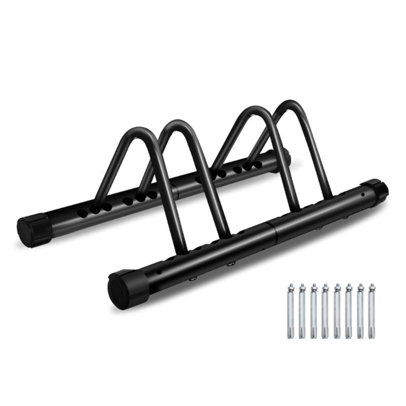 

Adjustable Bike Floor Stand Parking Rack Freestanding Bike Stand Two Bike Storage Organizers for Garage Parking 1