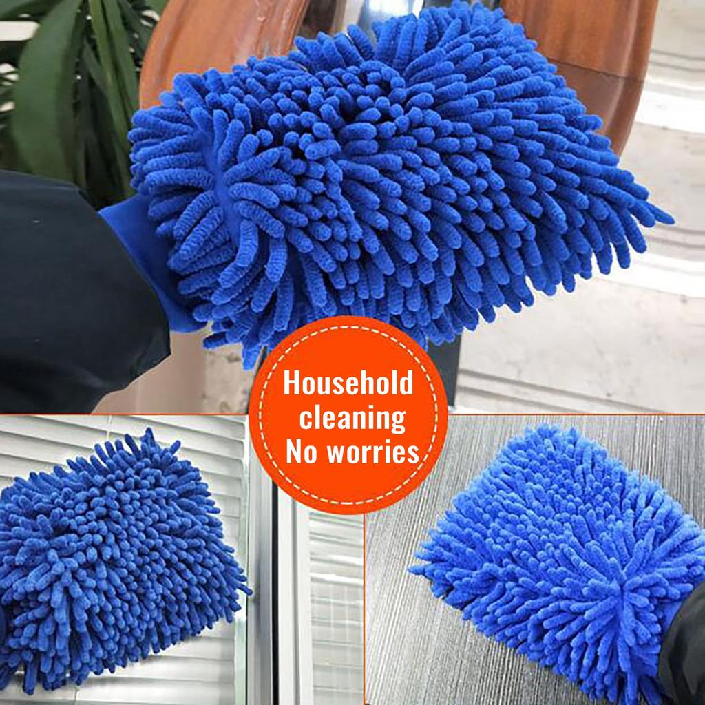 2PC Microfiber Chenille Car Wash Gloves (used for Car Wash and Car Maintenance)